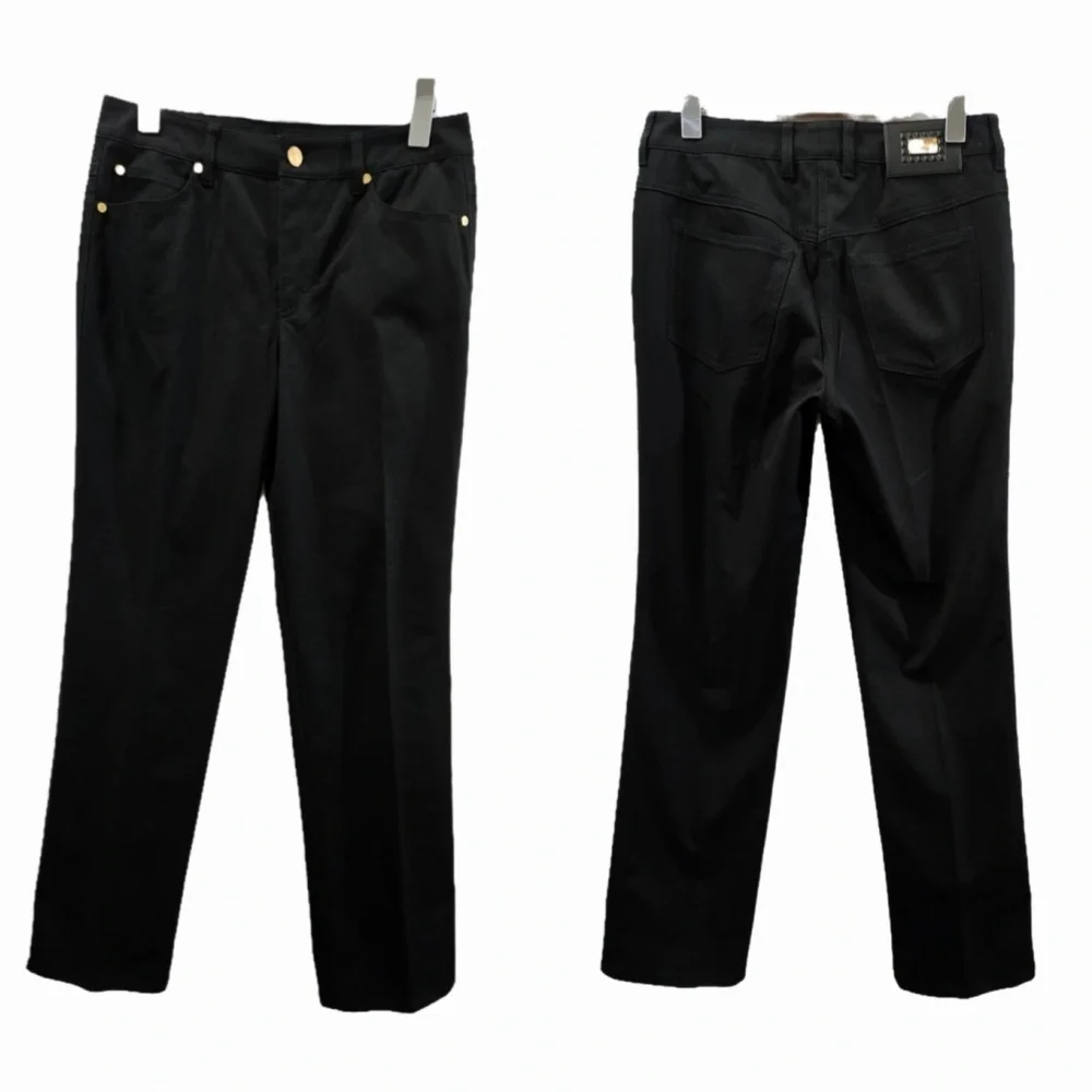 ESCADA Tessa Black Cotton Stretch Straight Leg Trousers Size 4-6 - Picture 10 of 12